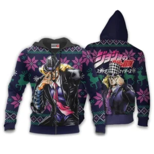Robert SpeedwagonZip Hoodie Custom Anime JJBA Xmas Gifts
