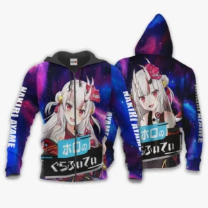 Nakiri Ayame Zip Hoodie Holo Graffiti Custom Anime Galaxy Style