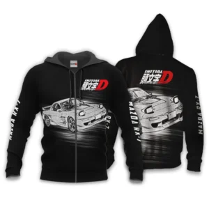 Keisuke Takahashi RX-7 Zip Hoodie Initial D Custom Anime