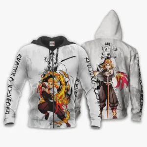 Kyojuro Rengoku Zip Hoodie Kimetsu Custom Anime