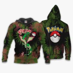 Pokemon Flygon Zip Hoodie Custom Anime Tie Dye Style
