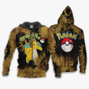 Pokemon Dragonite Zip Hoodie Custom Anime Tie Dye Style