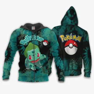 Pokemon Bulbasaur Zip Hoodie Custom Anime Tie Dye Style