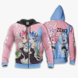 Re:Zezo Zip Hoodie Rem & Ram Custom Anime
