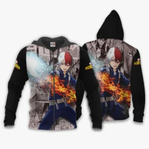 Shouto Todoroki Zip Hoodie Custom Anime