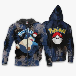 Pokemon Snorlax Zip Hoodie Custom Anime Tie Dye Style
