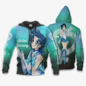 Sailor Mercury Ami Mizuno Zip Hoodie Sailor Moon Anime