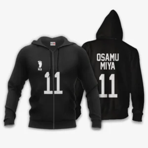 Inarizaki Osamu Miya Zip Hoodie Uniform Costume Number 11 Haikyuu Animes