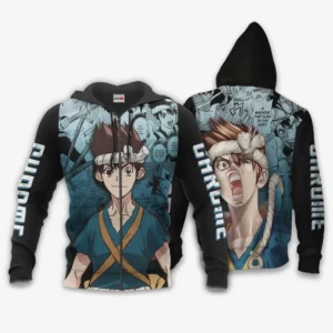 Dr Stone Chrome Zip Hoodies Anime