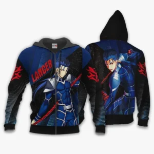 Fate Stay Night Lancer Zip Hoodie Custom Anime
