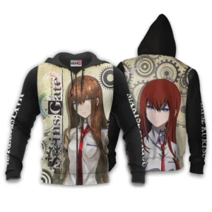 Makise Kurisu Zip Hoodie Custom Steins Gate Anime