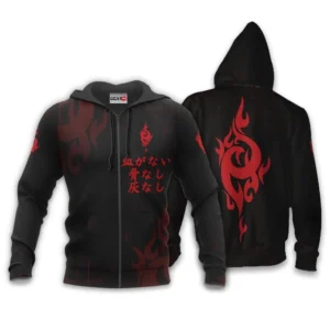 Homra Zip Hoodie No Blood! No Bone! No Ash Custom K Project