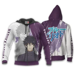 Haruka Hashida Zip Hoodie Custom Anime Blue Period