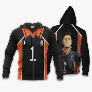Daichi Sawamura Karasuno Zip Hoodies Haikyuu Anime Costume