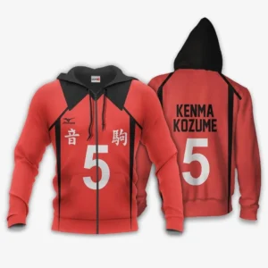 Nekoma Kenma Kozume Zip Hoodie Uniform Costume Num 5 Haikyuu Anime