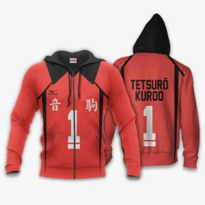 Nekoma Tetsuro Kuroo Zip Hoodie Number 1 Uniform Costume Haikyuu Animes