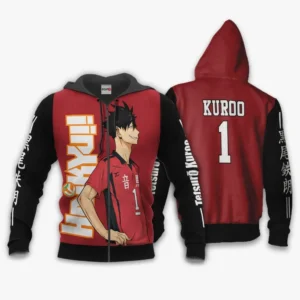 Nekoma Tetsuro Kuroo Zip Hoodie Haikyuu Anime