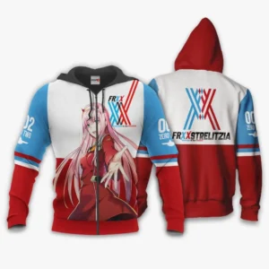 Darling In The Franxx Zip Hoodie Custom Code 002 Zero Two Animes