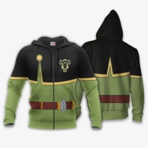 Black Bull Finral Roulacase Costume Zip Hoodie Black Clover Anime