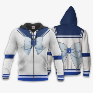 Sailor Mercury Uniform Costume Zip Hoodie Sailor Moon Anime