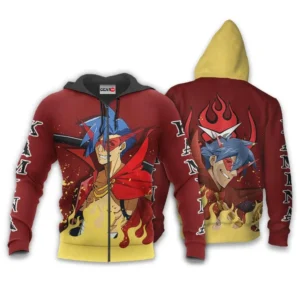 Kamina Zip Hoodie Custom Tengen Toppa Gurren Lagann Anime