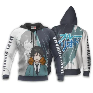 Maki Kuwana Zip Hoodie Custom Anime Blue Period