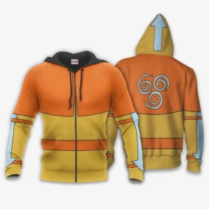 Aang Uniform Costume Zip Hoodie Anime Costume