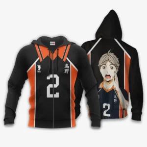 Koshi Sugawara Karasuno Zip Hoodies Haikyuu Anime Costume