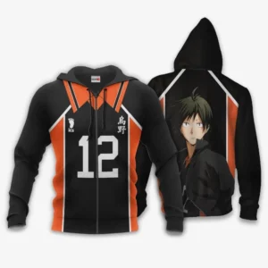 Tadashi Yamaguchi Karasuno Zip Hoodies Haikyuu Anime Costume