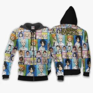 The Promised Neverland Zip Hoodie Characters Custom Anime