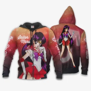 Sailor Mars Rei Hino Zip Hoodie Sailor Moon Anime