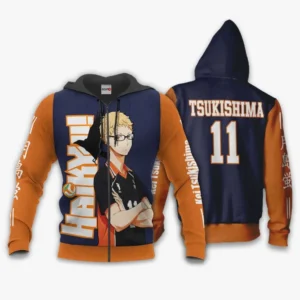 Karasuno Kei Tsukishima Zip Hoodie Haikyuu Anime