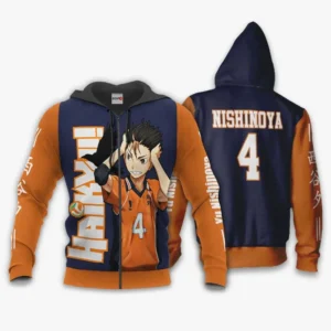 Yu Nishinoya Zip Hoodie Custom Anime Karasuno