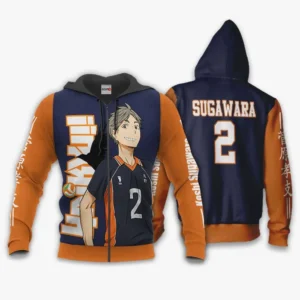 Karasuno Koshi Sugawara Zip Hoodie Haikyuu Anime
