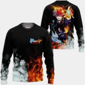 Shoto Todoroki Sweatshirt Custom Ice and Fire Anime