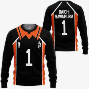Karasuno Daichi Sawamura Uniform Costume Sweatshirt Num 1 Haikyuu Anime