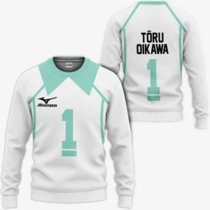 Aoba Johsai Toru Oikawa Sweatshirt Uniform Costume Num 1 Haikyuu Anime Shirt