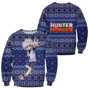Killua Ugly Christmas Sweater HxH Anime Xmas Gift Custom Clothes