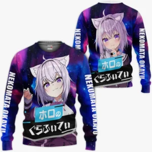 Nekomata Okayu Sweatshirt Holo Graffiti Custom Anime Galaxy Style