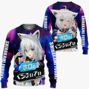 Shirakami Fubuki Sweatshirt Holo Graffiti Custom Anime Galaxy Style