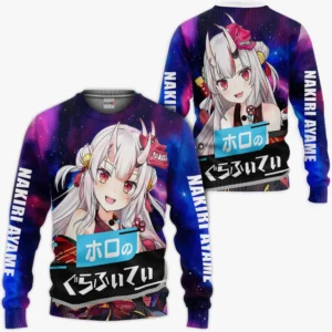 Nakiri Ayame Sweatshirt Holo Graffiti Custom Anime Galaxy Style