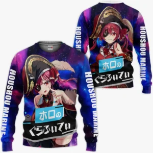 Houshou Marine Sweatshirt Holo Graffiti Custom Anime Galaxy Style