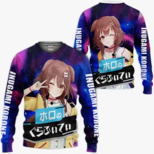 Inugami Korone Sweatshirt Holo Graffiti Custom Anime Galaxy Style