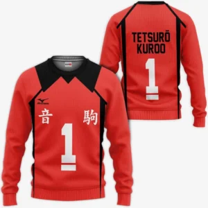 Nekoma Tetsuro Kuroo Sweatshirt Number 1 Uniform Costume Haikyuu Anime Shirts