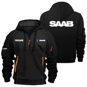 Saab Exclusive Logo Performance Hoodie Half Zipper OUFAHHZ081914SBZ - Saab Hoodie