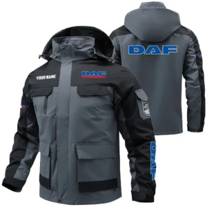 DAF Trucks Exclusive Logo Performance Water Resistant Outdoor Jacket Detachable Hood OUFAV203A0819DAZ - DAF Trucks Jacket