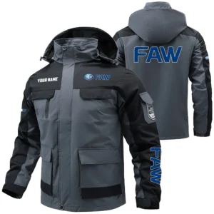 FAW Exclusive Logo Performance Water Resistant Outdoor Jacket Detachable Hood OUFAV203A0819FAZ - FAW Jacket