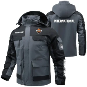 International Trucks Exclusive Logo Performance Water Resistant Outdoor Jacket Detachable Hood OUFAV203A0819INZ - International Trucks Jacket