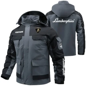 Lamborghini Exclusive Logo Performance Water Resistant Outdoor Jacket Detachable Hood OUFAV203A0819LBGZ - Lamborghini Jacket