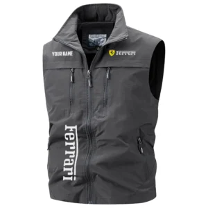 Ferrari Exclusive Logo Performance Multi-Pocket Sleeveless Vest OUFAV2100819FIZ - Ferrari Vest